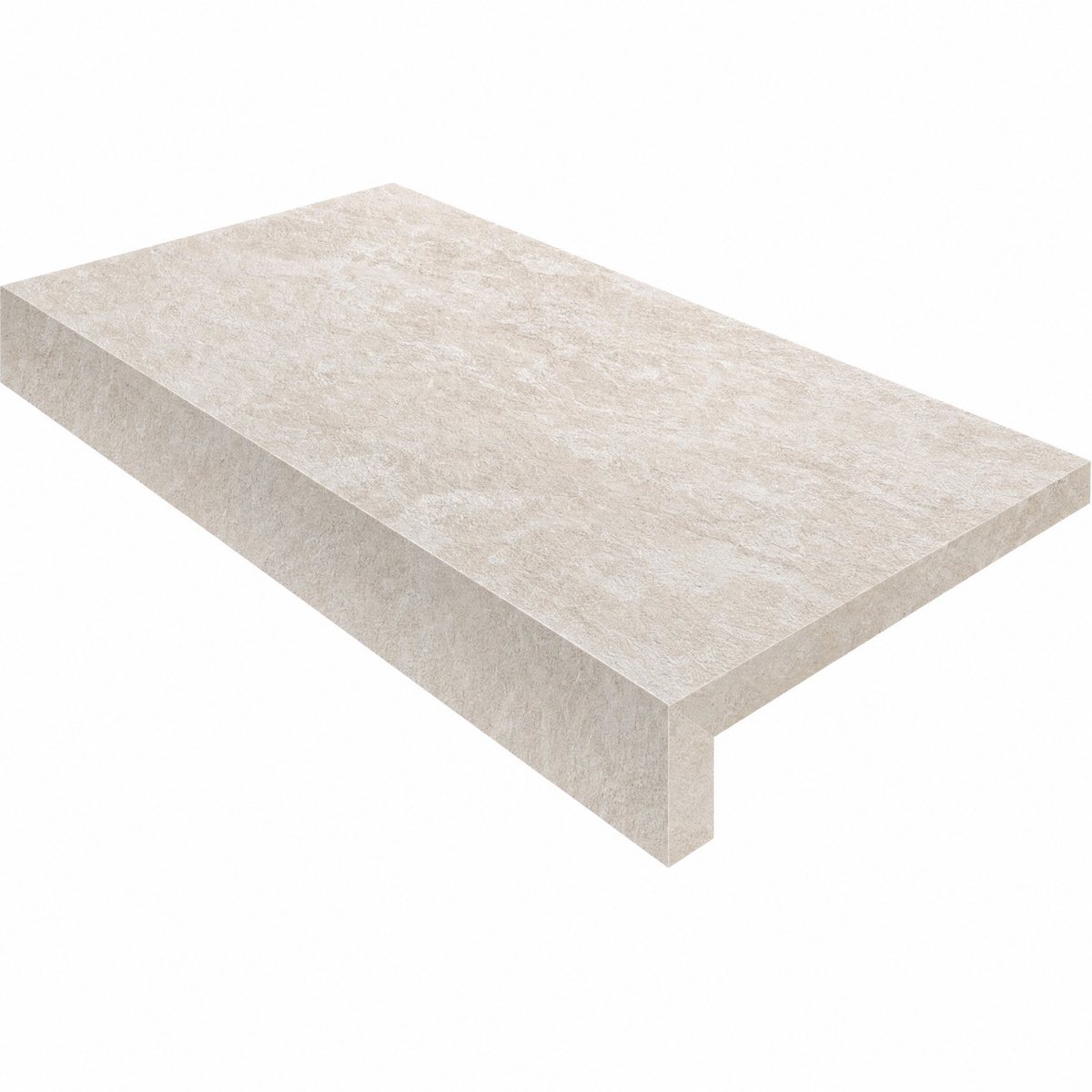 Travertine Cross-Cut White porcelain surface texture and color detail.