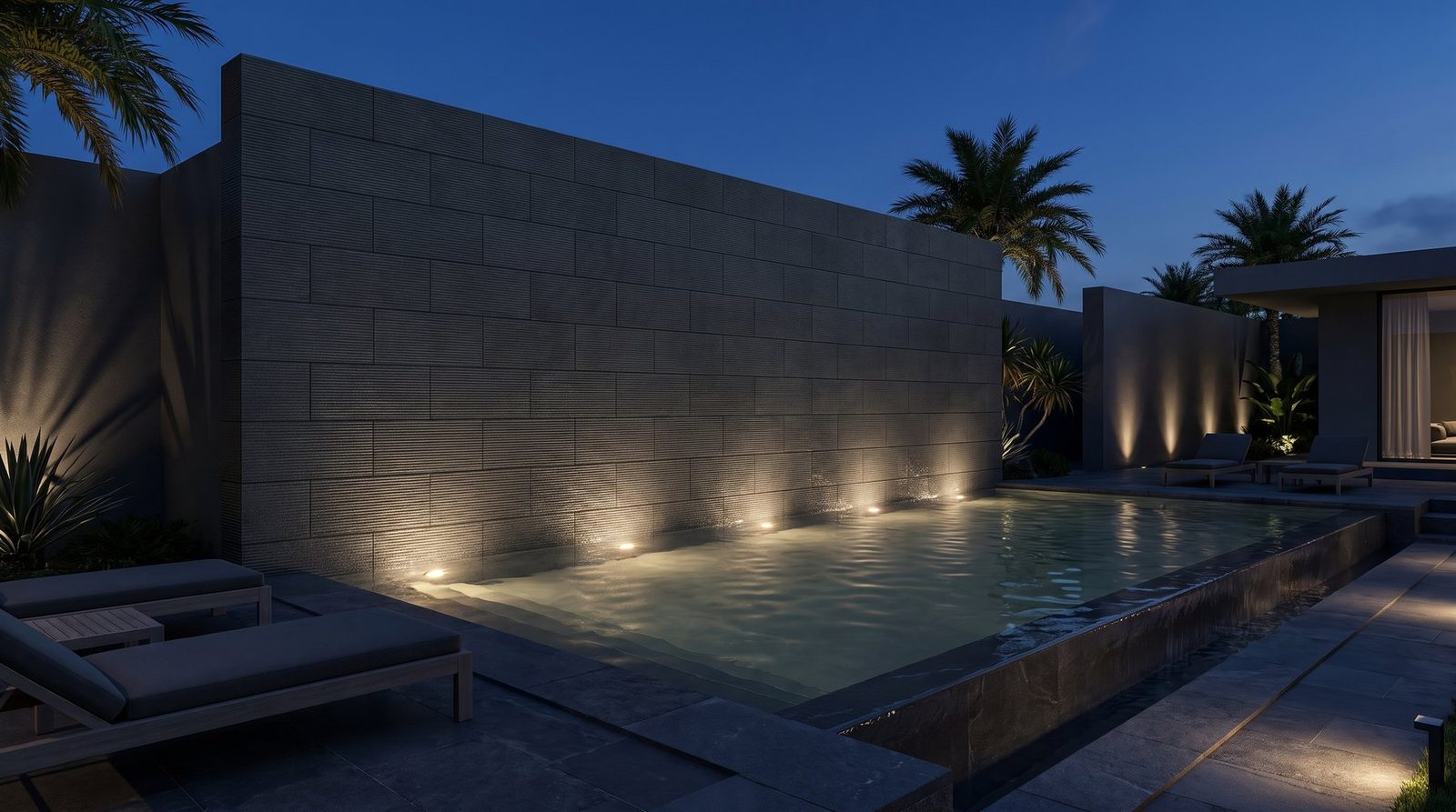 Dark charcoal porcelain veneer collection surface preview.