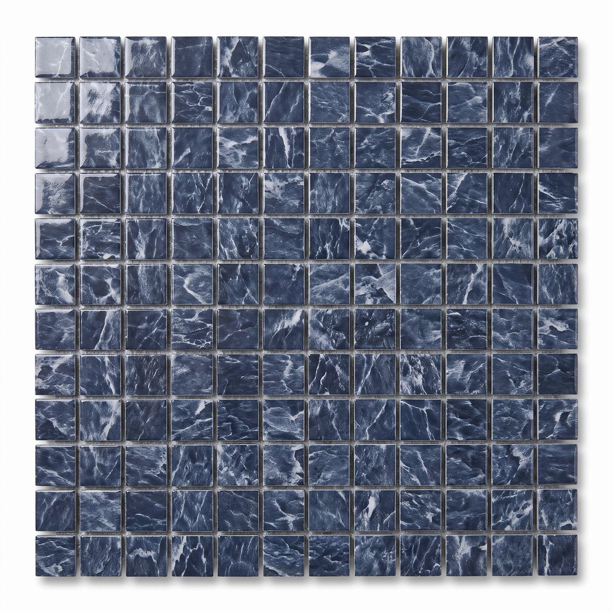 Alps Cobalt Glossy 6x24 porcelain surface texture and color detail.
