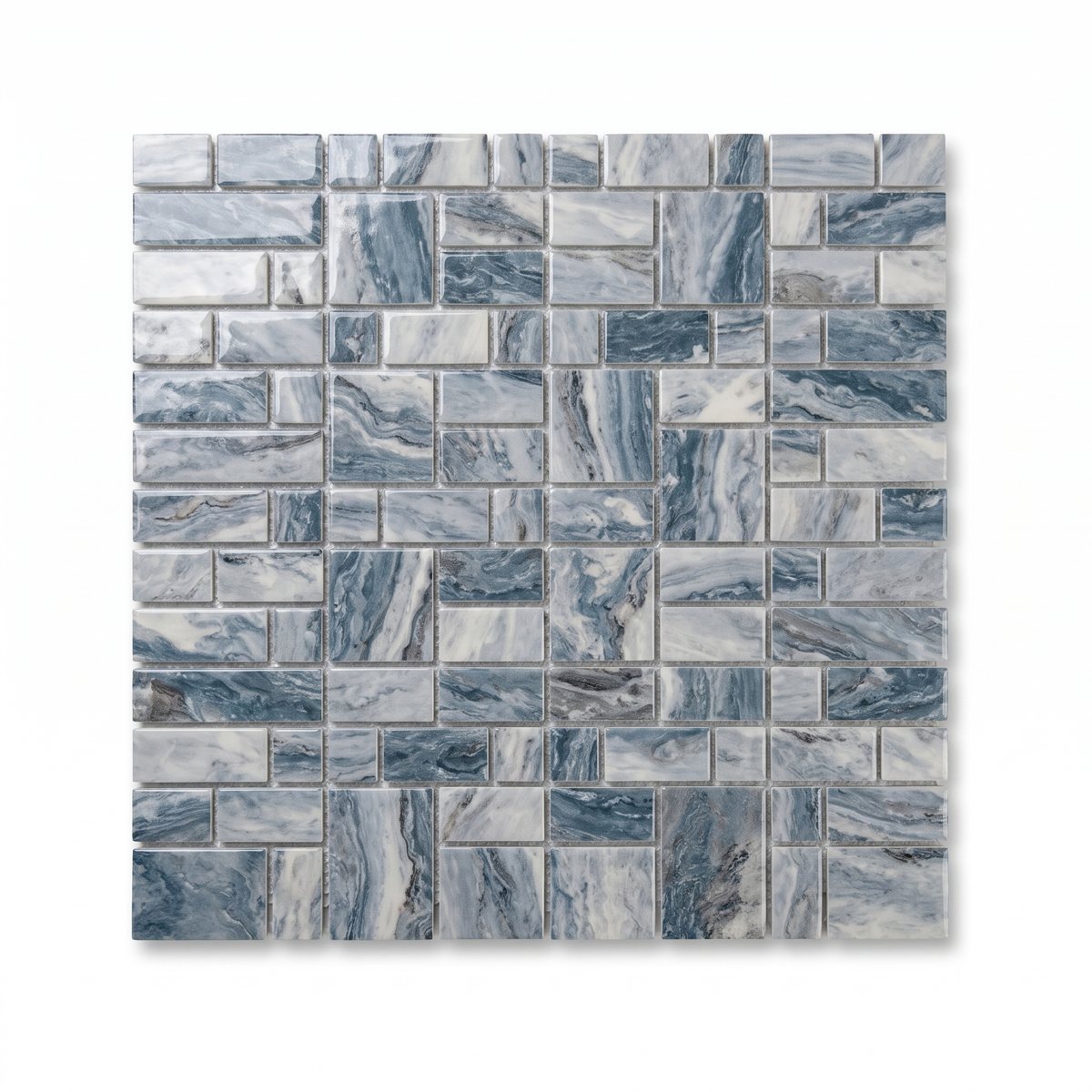 Cloud Aqua 6x20 porcelain surface texture and color detail.