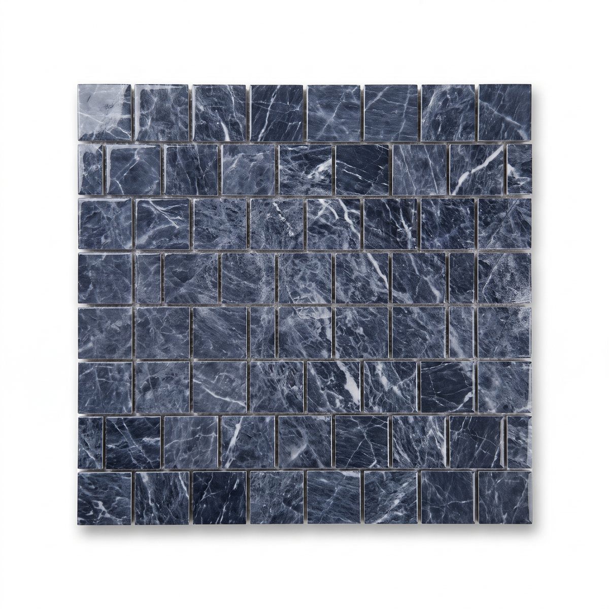 Roccia Cobalt Glossy 6x24 porcelain surface texture and color detail.